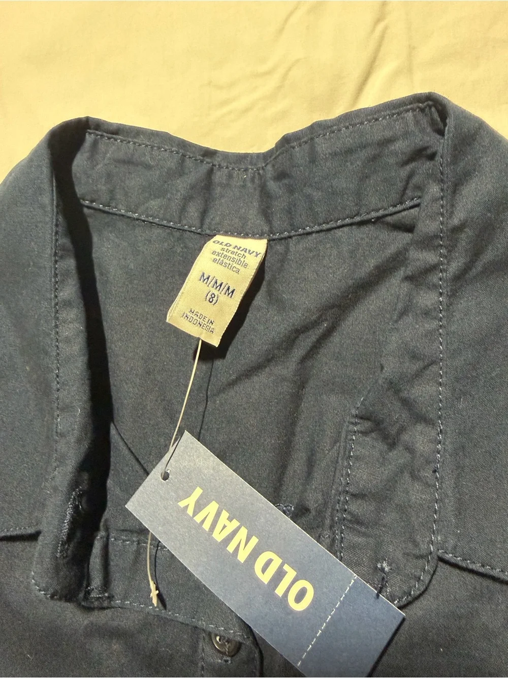 Old Navy girl’s Navy Blue Button Front shirt Cap Sleeve size 8 NWT